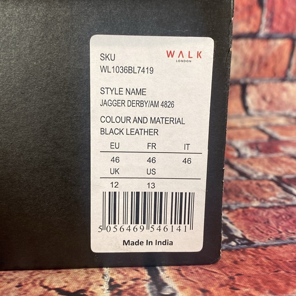 WALK LONDON JAGGER DERBY SHOE BLACK - Picture 6 of 8